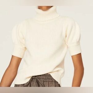 Adam Lippes Cream Puff Sleeve Sweater